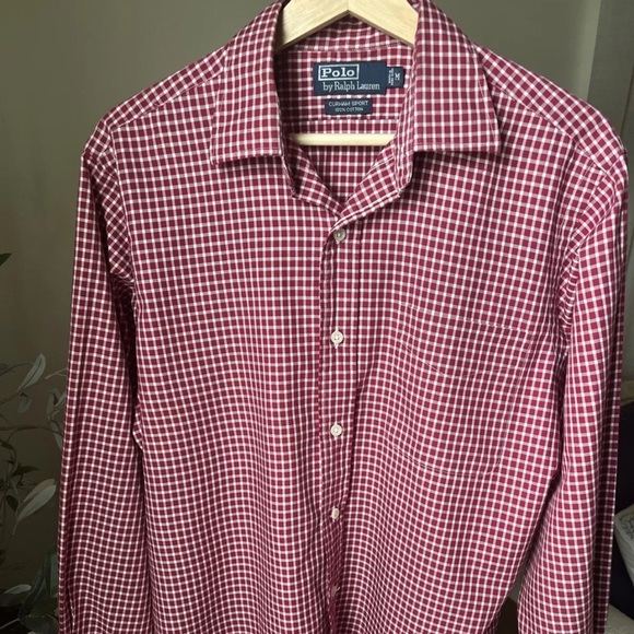 Polo Ralph Lauren Men’s Curham Sport Red Cotton Plaid Button Up Size M - Picture 2 of 7